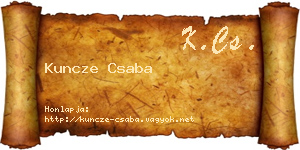 Kuncze Csaba névjegykártya