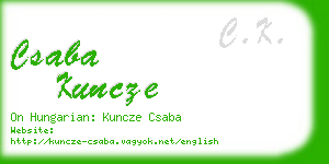 csaba kuncze business card